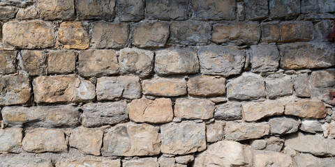 Stone old wall vintage texture grey background siding different sized gray stones in web header panoramic