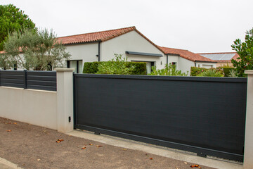suburb slide modern portal home grey dark high door sliding access house style gate