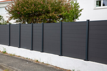 wall private grey modern barrier of suburb house protect view home garden