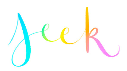 SEEK colorful brush lettering banner on transparent background