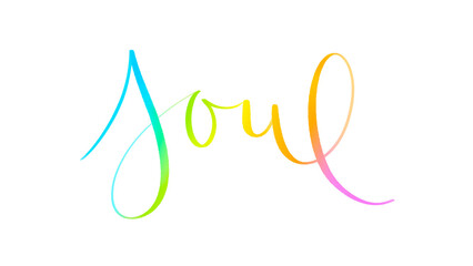 SOUL colorful brush lettering banner on transparent background