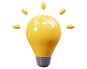 3d rendering bulb or creative idea bulb
