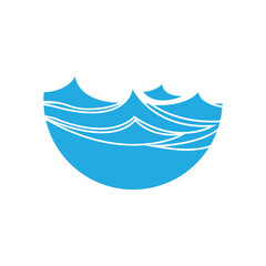 Water Wave symbol and icon Logo Template