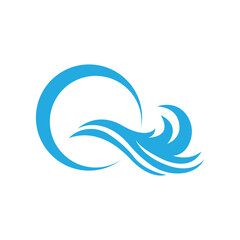 Water Wave symbol and icon Logo Template