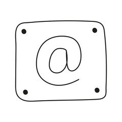 Hand drawn vector illustration of email sign.