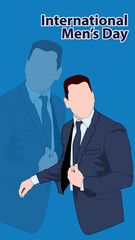Illustration vector graphic of Men's Day, fit for graphic resources, background