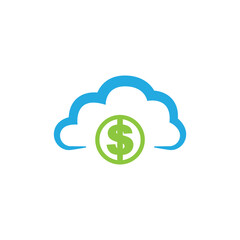 Cloud finance logo vector icon illustration