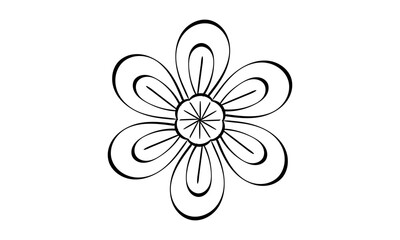 Floral Art.  flower drawing with line-art. Drawing vector graphics with floral pattern for design.