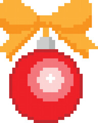 Obraz premium Christmas icon pixel art vector illustration.