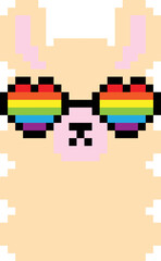 llama pixel art vector illustration. llama image or clipart. © Beaut