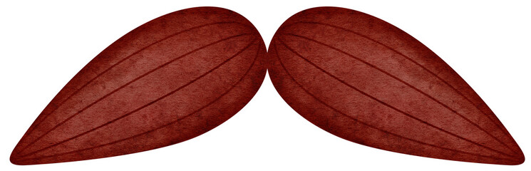 brown hipster mustache watercolor illustration