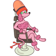 dog dries wool cartoon