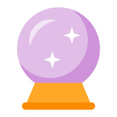 Magic crystal balls for fortune telling and future prediction, glowing glass orbs with plasma and mystical fog inside, isolated fantasy globes for clairvoyant witchcraft, simple vector icon