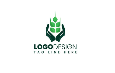 Farming logo or agriculture logo or wheat logo Template