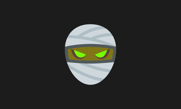 Mummy Face Icon. Vector Clip Art Illustration Of Mummy Head For Halloween