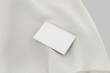 Blank business card mockup on the fabric