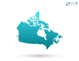 Vector blue gradient of Canada map on white background. Organized in layers for easy editing.