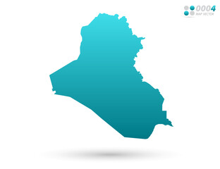 Vector blue gradient of Iraq map on white background. Organized in layers for easy editing.