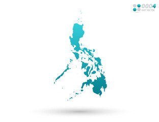 Vector blue gradient of Philippines map on white background. Organized in layers for easy editing.