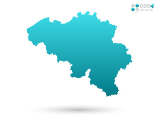 Vector blue gradient of Belgium map on white background. Organized in layers for easy editing.