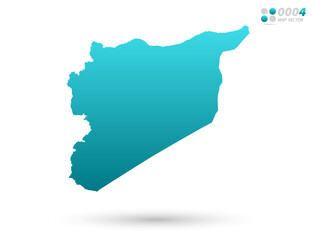 Vector blue gradient of Syria map on white background. Organized in layers for easy editing.