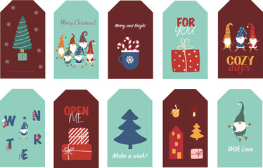 Christmas tags. Printable Gift tags with Merry Christmas 
