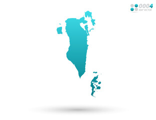 Vector blue gradient of Bahrain map on white background. Organized in layers for easy editing.