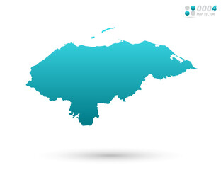 Obraz premium Vector blue gradient of Honduras map on white background. Organized in layers for easy editing.