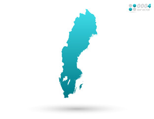 Vector blue gradient of Sweden map on white background. Organized in layers for easy editing.