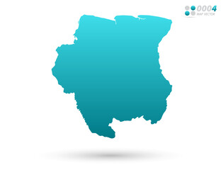 Vector blue gradient of Suriname map on white background. Organized in layers for easy editing.