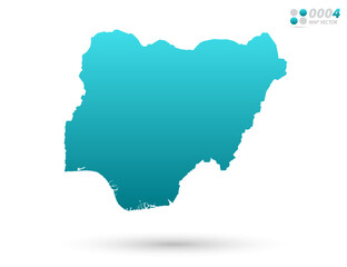 Vector blue gradient of Niger map on white background. Organized in layers for easy editing.