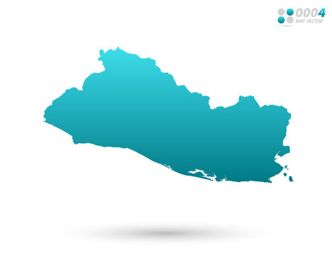 Vector blue gradient of El Salvador map on white background. Organized in layers for easy editing.