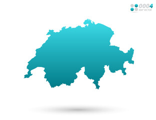 Fototapeta na wymiar Vector blue gradient of Switzerland map on white background. Organized in layers for easy editing.