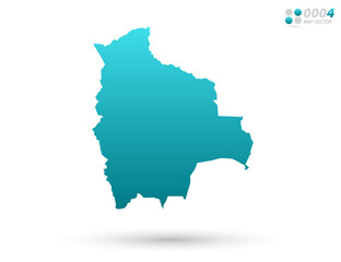 Obraz premium Vector blue gradient of Bolivia map on white background. Organized in layers for easy editing.