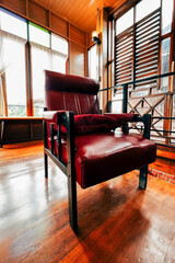 Interior design series: classic living room, old vintage chair antique.