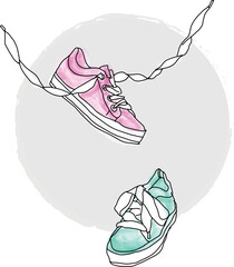 Vector illustration of sport shoes, sneakers
