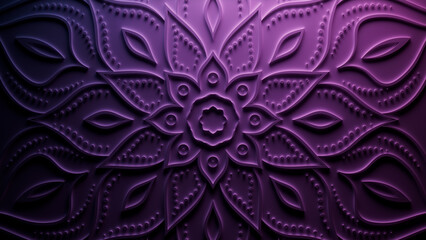 Diwali Celebration Background, with Purple Three-dimensional Decorative Design. 3D Render.