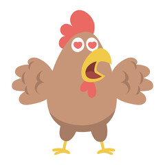 Chicken character cartoon icon png