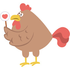 Chicken character cartoon icon png