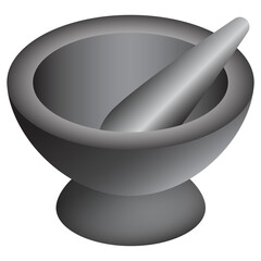 illustration of mortar and pestle for using chili and herb smashes to make curry chili ingredients or to smash herbs to make medicines isolated on transparent background PNG file resource graphic 