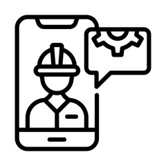 Premium outline icon of online engineer 
