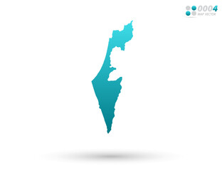 Vector blue gradient of Israel map on white background. Organized in layers for easy editing.