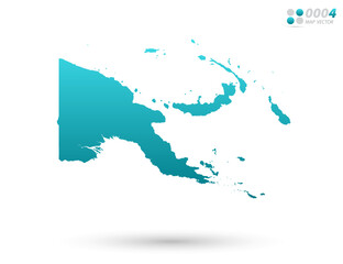 Vector blue gradient of Papua New Guinea map on white background. Organized in layers for easy editing.