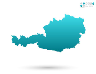 Fototapeta premium Vector blue gradient of Austria map on white background. Organized in layers for easy editing.