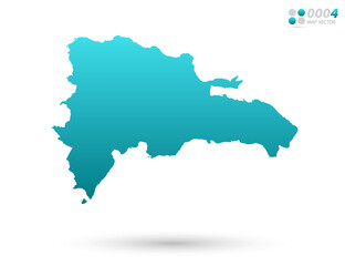 Vector blue gradient of Dominican Republic map on white background. Organized in layers for easy editing.