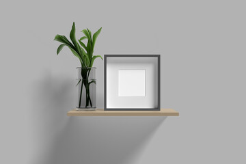 Square frames mockup on floating desk