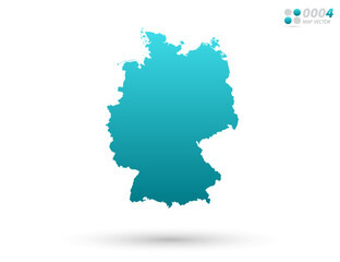 Vector blue gradient of Germany map on white background. Organized in layers for easy editing.