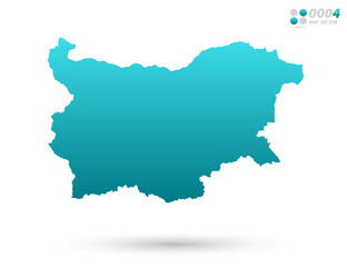 Vector blue gradient of Bulgaria map on white background. Organized in layers for easy editing.