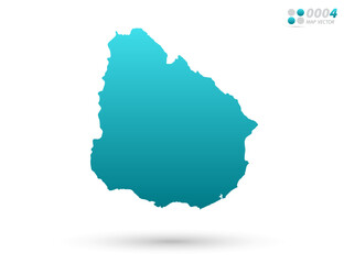 Vector blue gradient of Uruguay map on white background. Organized in layers for easy editing.