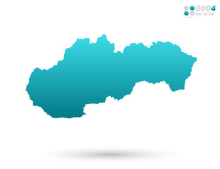Vector blue gradient of Slovakia map on white background. Organized in layers for easy editing.